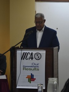 Agriculture Minister, Noel Holder while devivering his feature address at the CODEX Cooperation Project workshop