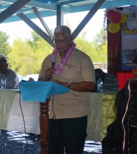Minister Holder addressing the gathering at the 2016 Fisherfolk Day celebrations