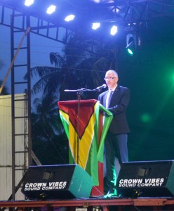 Mnister of Business Dominic GAskin while delivering remarks at the opening of teh Berbice Expo