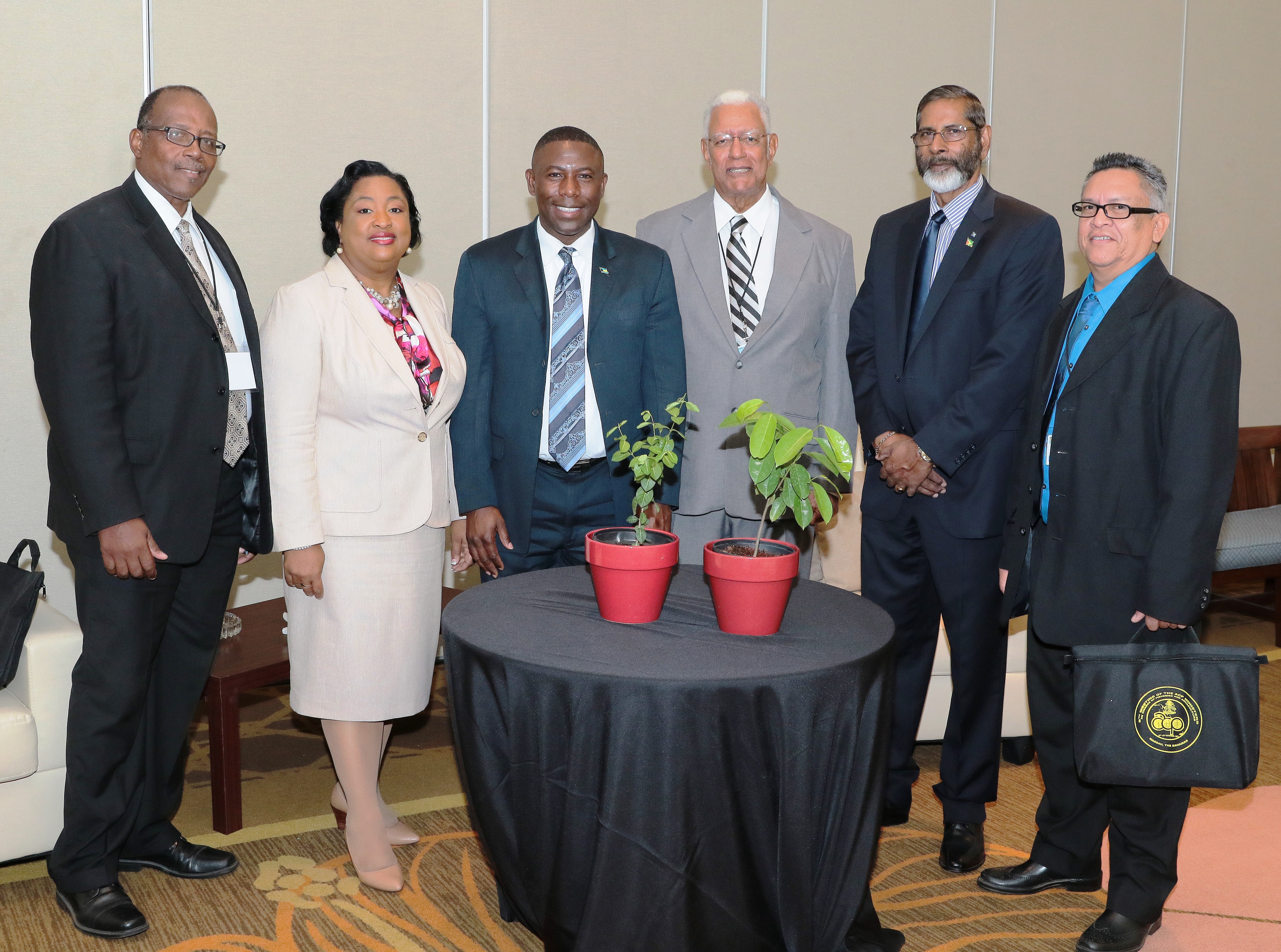 Presentation of two plants by Guyana Minister of Agriculture to Minister Wells Sept 20 2017.   145300 (1)