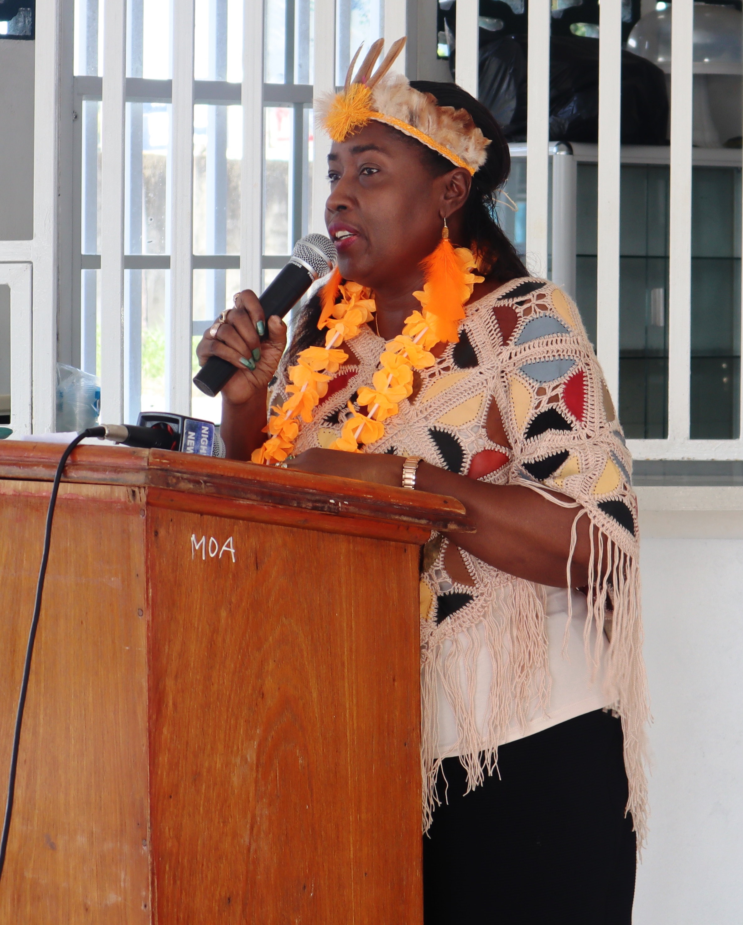 Minister Valerie Adams-Yearwood while delivering remarks