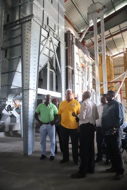 Minister of Agriculture, the Hon. Noel Holder touring the facility on Wednesday.