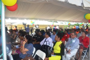 A section of the gathering at the commisionong of the all  access road rehabilitation project at Parika 