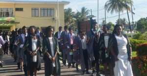 GSA 2016 graduates while doing their walk to the hall for the graduation ceremoney