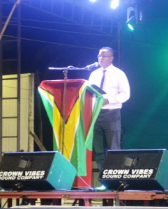 President of the Central Corentyne Chamber of Commerce, Mr. Mohamed Raffik while delivering remarks at the opening of the Berbice Expo
