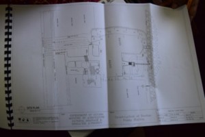 A copy of the construction plan for the drainage pump station that will be constructed at Buxton