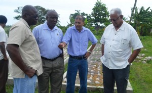 Minister Holder accompanied by Permanent Secretary, George Jervis, GLDA CEO Mr. Nigel Cumberbatch and Hope Estate Manager, Ricky Roopchand