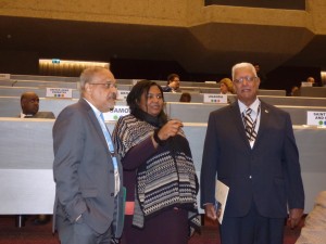 Agriculture Minister, Noel Holder, Registrar of PTCCB, Trecia David and Ambassador of Guyana to the United Nations Organization (Geneva), Dr. J.R. Deep Ford