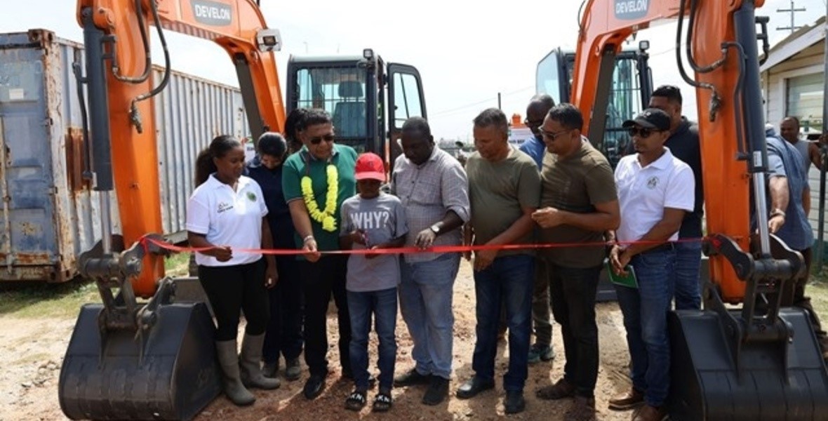 Two women employed as excavator operators