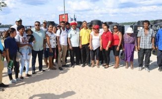 Shade houses, cassava & black giant chicks for Orealla, Siparuta